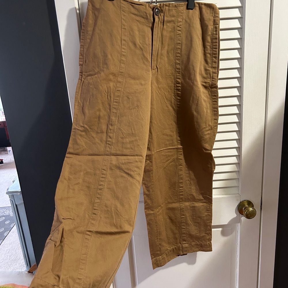LOFT Women's Wide Leg Tan Pants